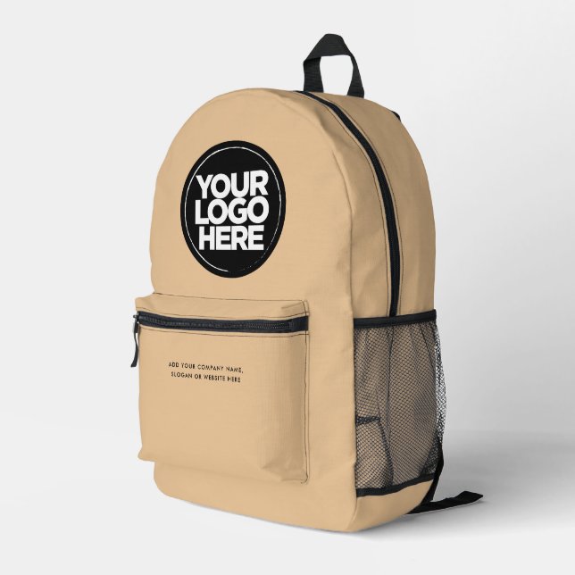 Camel | Personalized Corporate Logo and Text Printed Backpack (Back Corner Right)
