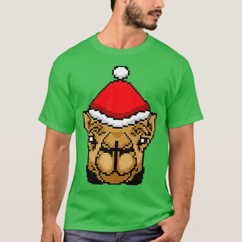 Camel Pixelated Christmas  Funny Camel Xmas Premiu T_Shirt