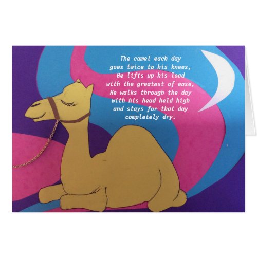 Camel poem greetings card
