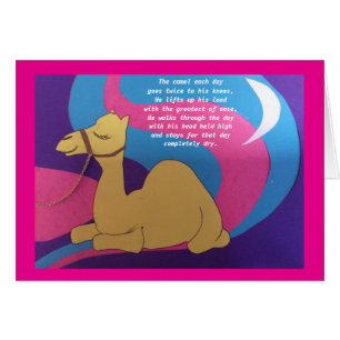 Camel poem greetings card. cards