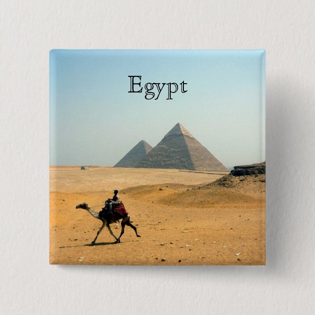 camel pyramid egypt pinback button (Front)
