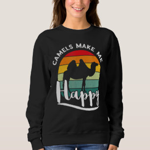 Camel Retro Vintage Camels Makes Me Happy Camel Sweatshirt