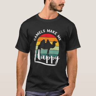 Camel Retro Vintage Camels Makes Me Happy Camel T-Shirt