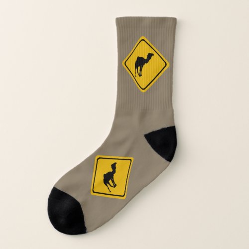 camel road sign _ socks