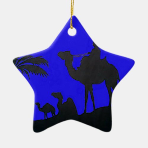 Camel safari ceramic ornament
