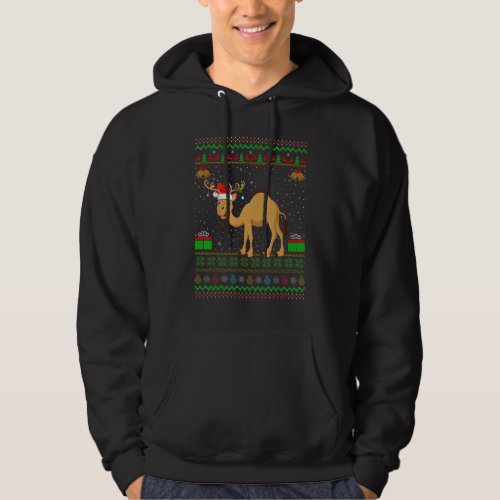 Camel  Santa Hat Matching Ugly Camel Christmas Hoodie