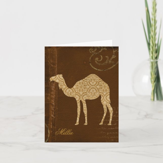 Camel Silhouette Personalized Notecard (Front)