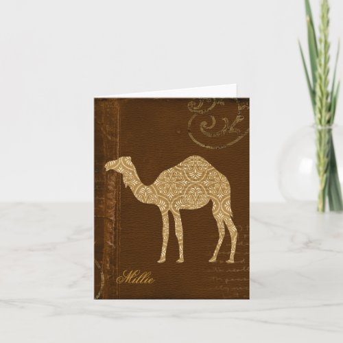Camel Silhouette Personalized Notecard