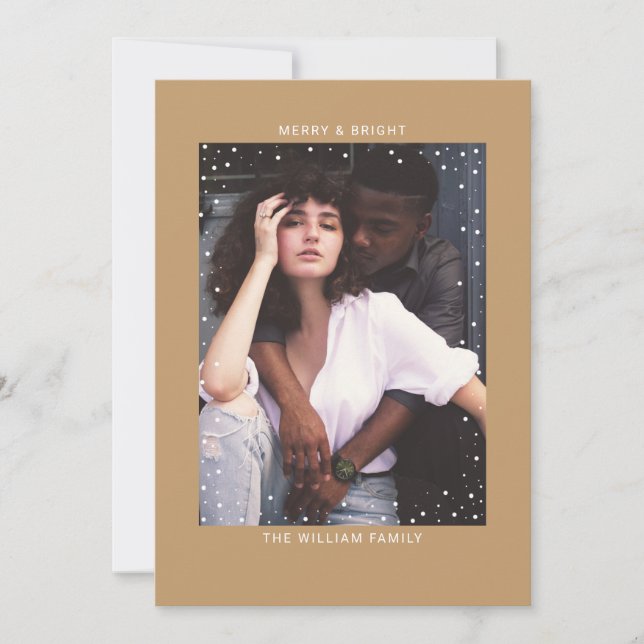 Camel Snowfall | Merry Christmas with Photo Invitation (Front)