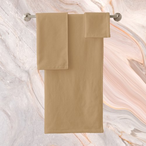 Camel Solid Color Bath Towel Set