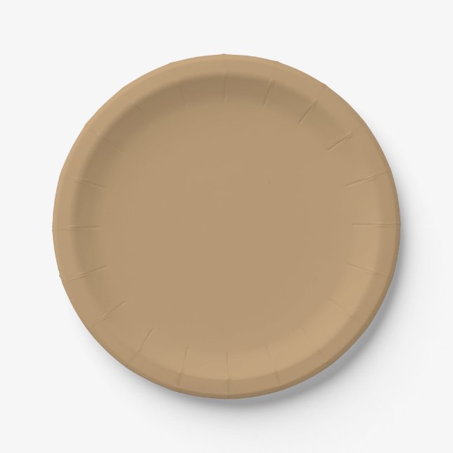 Camel Solid Color Paper Plates (Front)