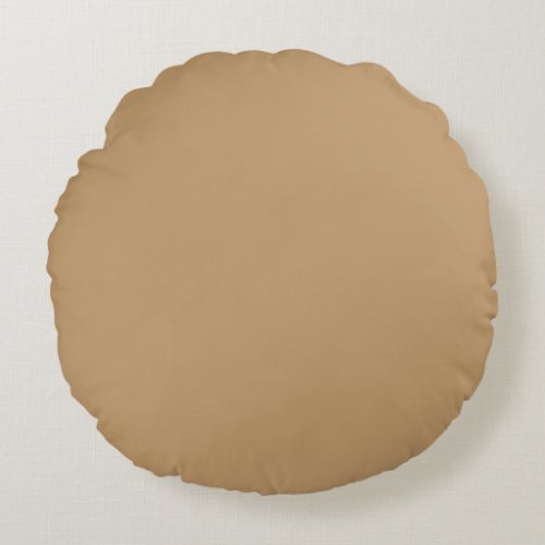 Camel Solid Color Round Pillow