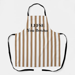Camel Tan Striped Lefse All-Over Print Apron