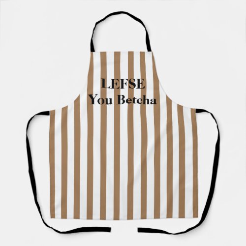 Camel Tan Striped Lefse All_Over Print Apron