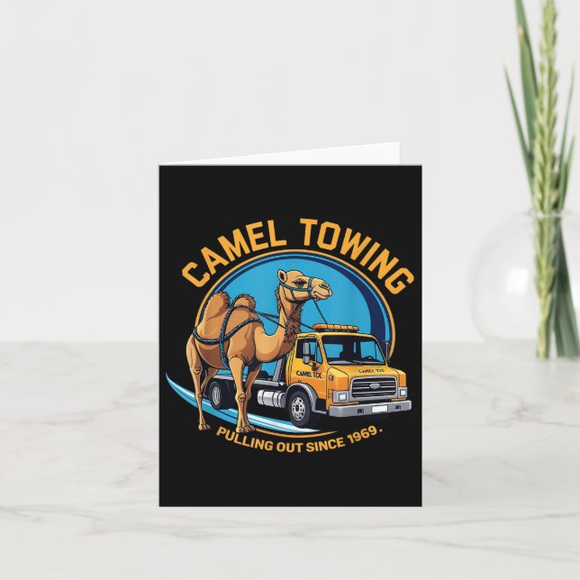 Camel Towing Design - Retro Tow Truck Graphic With Card (Front)