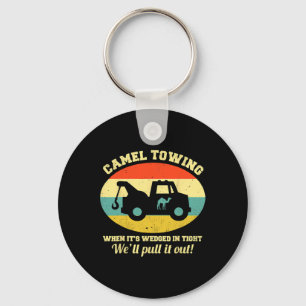Camel Towing Retro Adult Humor Saying Fun Hallowee Keychain