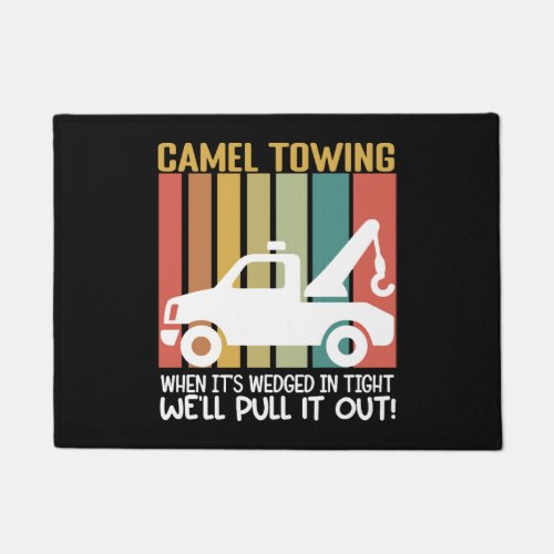Camel Towing Retro Adult Humor Saying Halloween Doormat