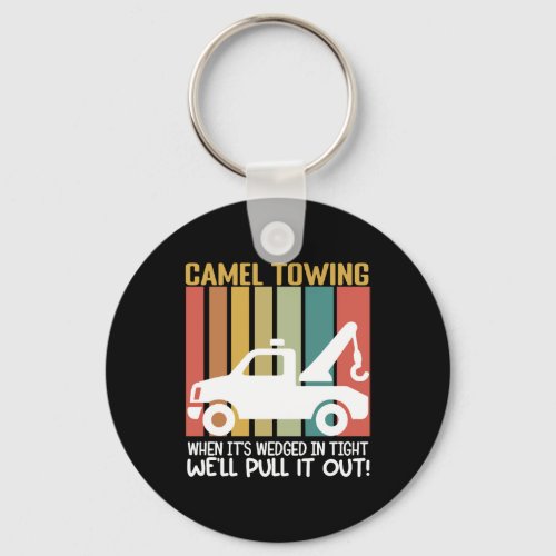 Camel Towing Retro Adult Humor Saying Halloween Keychain