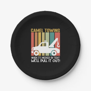 Camel Towing Retro Adult Humor Saying Halloween Paper Plates