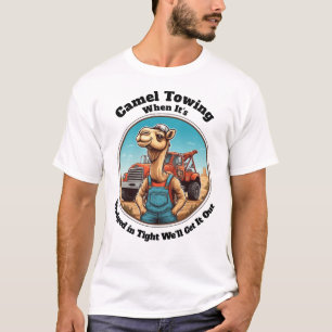 Camel Towing Wedged In Tight T-Shirt