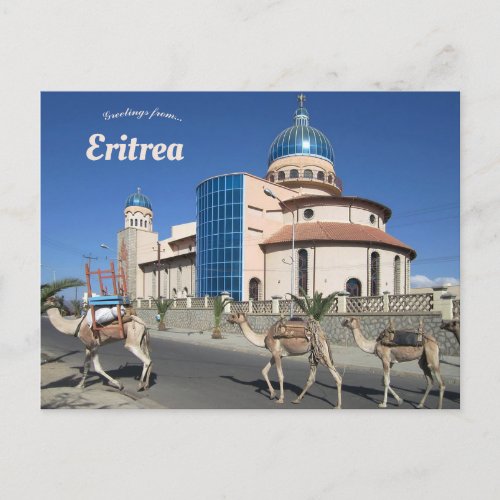 Camel Train in Keren Eritrea Postcard