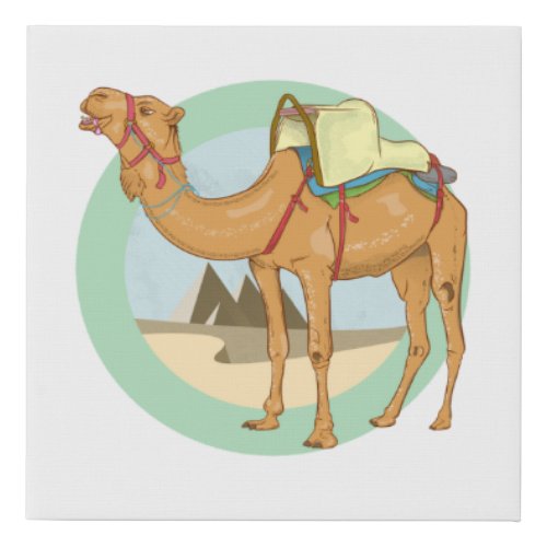 Camel Trek Egypt Faux Canvas Print