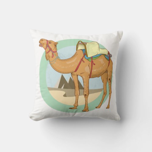 Camel Trek Egypt Throw Pillow