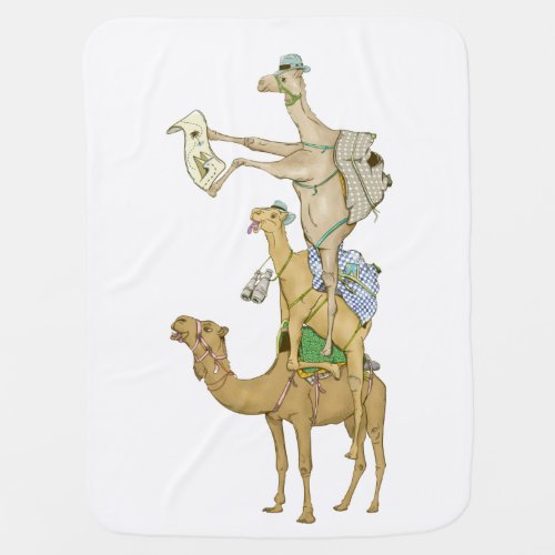 Camel trek funny pryamid baby blanket