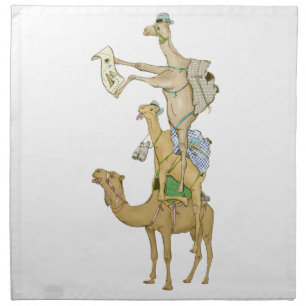 Camel trek funny pryamid cloth napkin