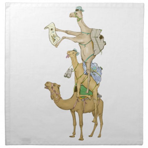 Camel trek funny pryamid cloth napkin