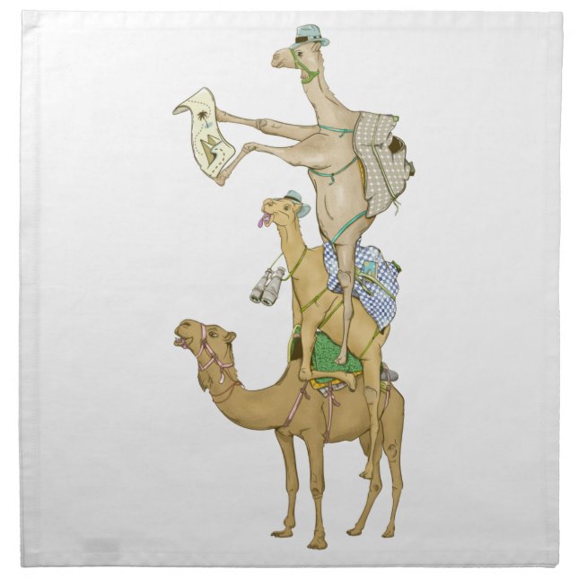 Camel trek funny pryamid cloth napkin (Front)