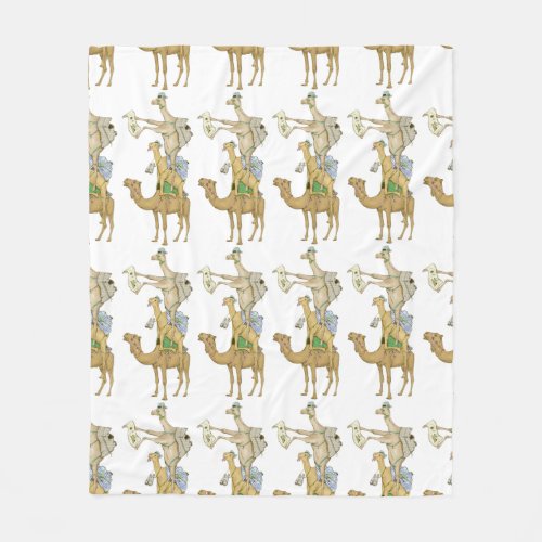 Camel trek funny pryamid fleece blanket