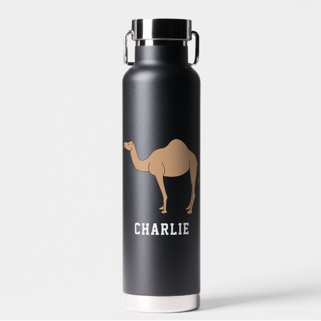 Camel Unique Boy Birthday Personalized Custom Name Water Bottle (Front)