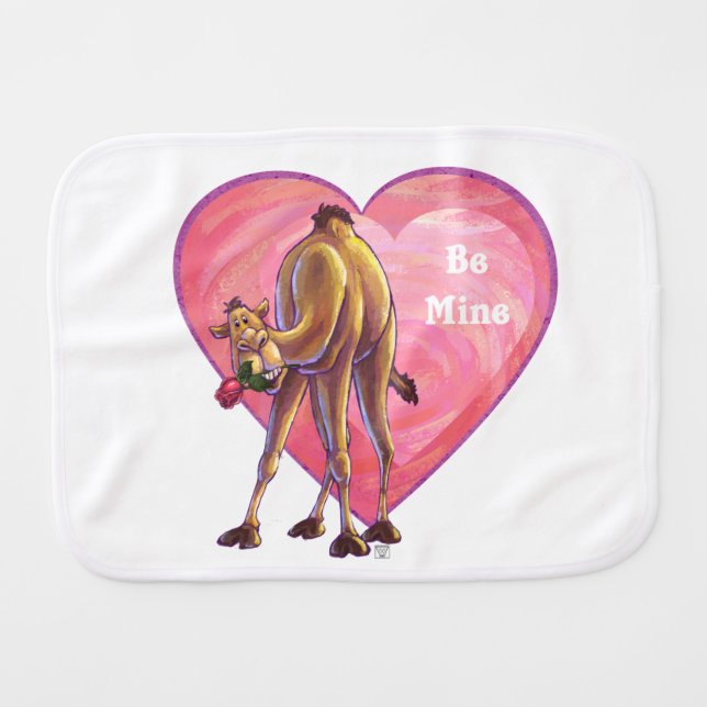 Camel Valentine's Day Burp Cloth (Front Horizontal)