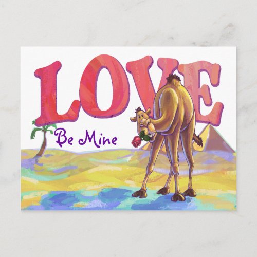 Camel Valentines Day Holiday Postcard