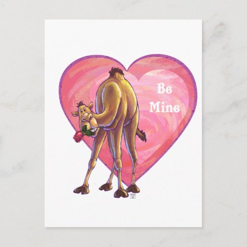 Camel Valentines Day Holiday Postcard