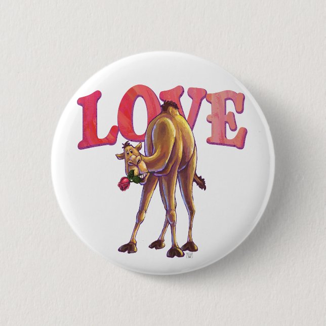 Camel Valentine's Day Pinback Button (Front)