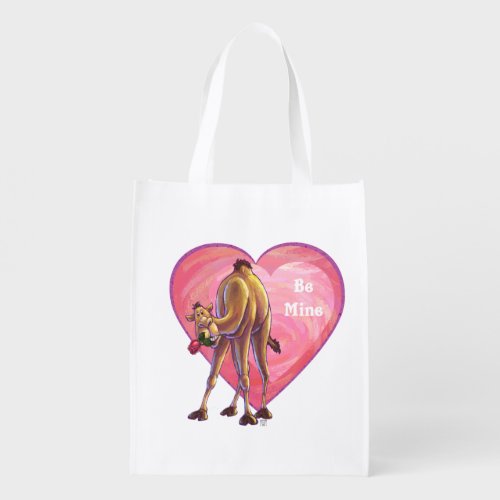 Camel Valentines Day Reusable Grocery Bag