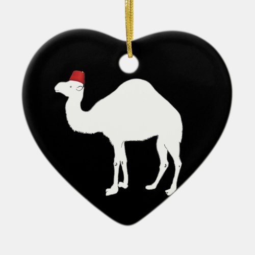 Camel Wearing A Fez Ceramic Ornament