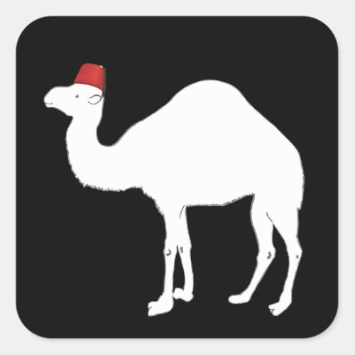 Camel Wearing A Fez Square Sticker