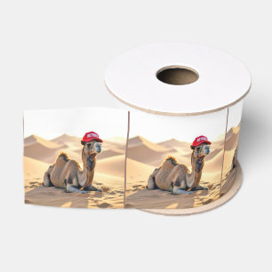 Camel Wearing a Red Retired Cap Grosgrain Ribbon