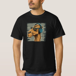 Camel wearing headphone. T-Shirt