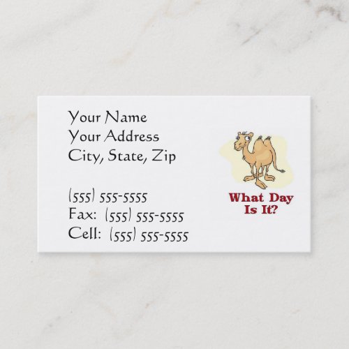 Camel - What Day Is It? Business Card
