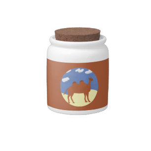 Camel Whimsical on Desert Dunes Candy Jar