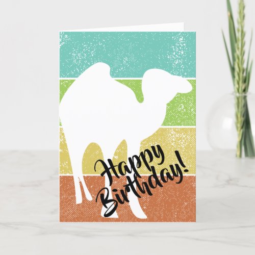 Camel White Silhouette Custom Birthday Card