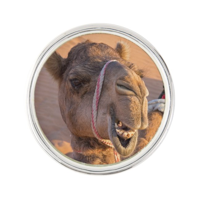 Camel with a funny facial expression - Oman Lapel Pin (Front)