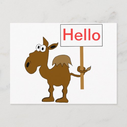Camel With Sign Postcard Template
