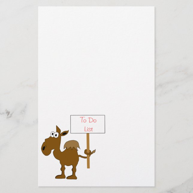 Camel With Sign To Do List Template (Front)