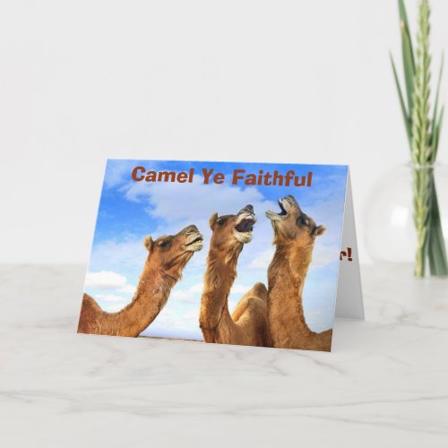 CAMEL YE FAITHFUL  SINGS THE CAMELS AT CHRISTMAS HOLIDAY CARD