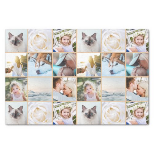 Camel  Your Photo Custom Grid Collage Tissue Paper